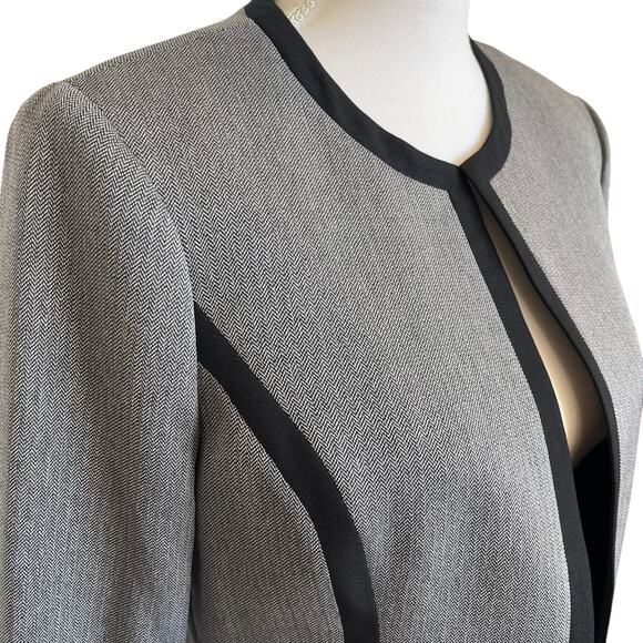Black Label by Evan Picone Blazer Women's Size 4 Black White Office Work Dress - Picture 3 of 10